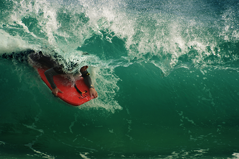 Emerging - Unknown Bodyboard rider at  Porthcurno, Cornwall