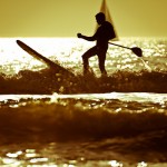 Stand up paddle surfing on the Isle of Wight